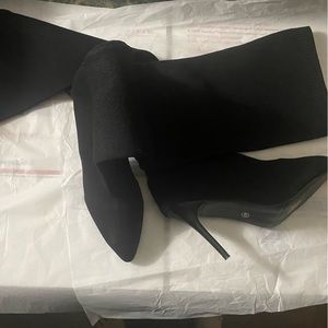 Black Shein  thigh heel over the knees boots